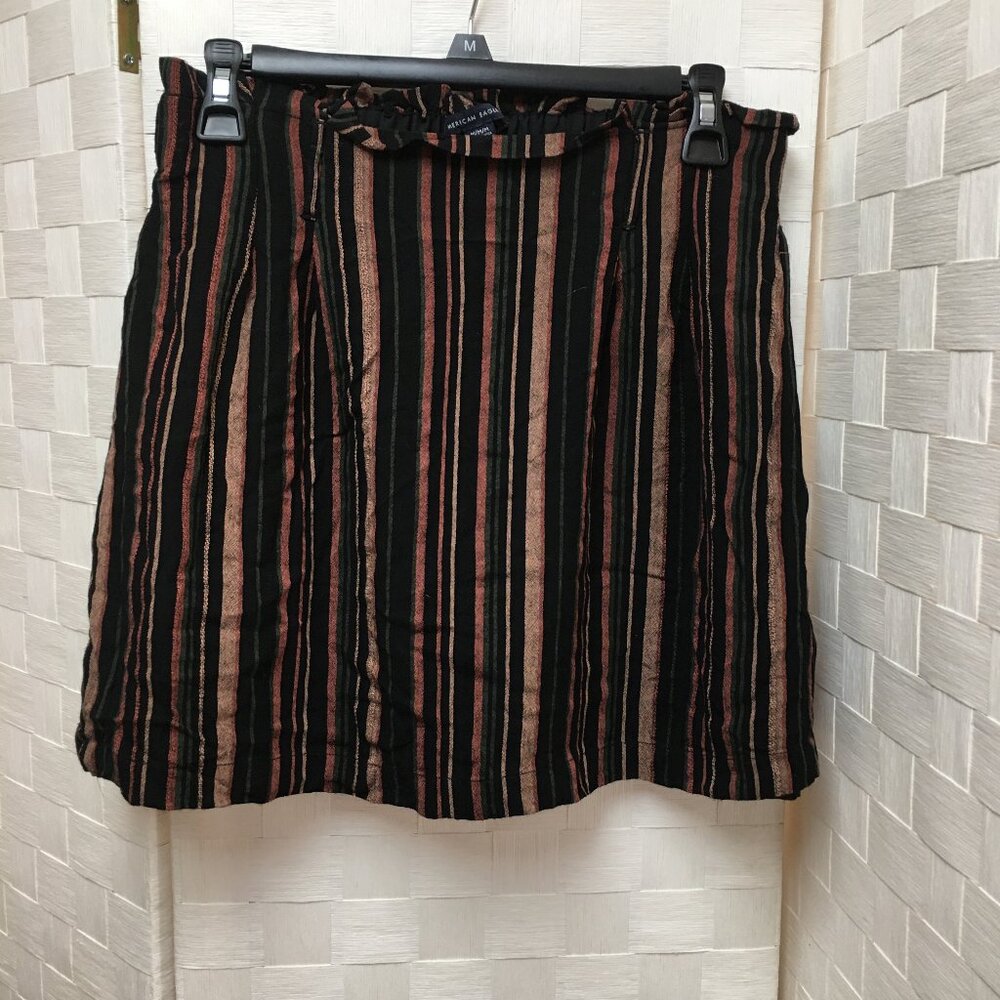 american eagle multi color striped mini skirt size medium